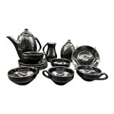 Brutalist black ceramic coffee service – Modernist design