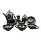 Brutalist black ceramic coffee service – Modernist design