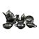 Brutalist black ceramic coffee service – Modernist design
