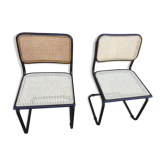 Paire de chaises vintage 70 cannées
