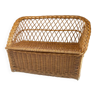 Vintage wicker rattan chest bench, children's toy chest