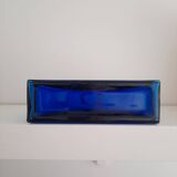 Blue pressed glass half circle carafe