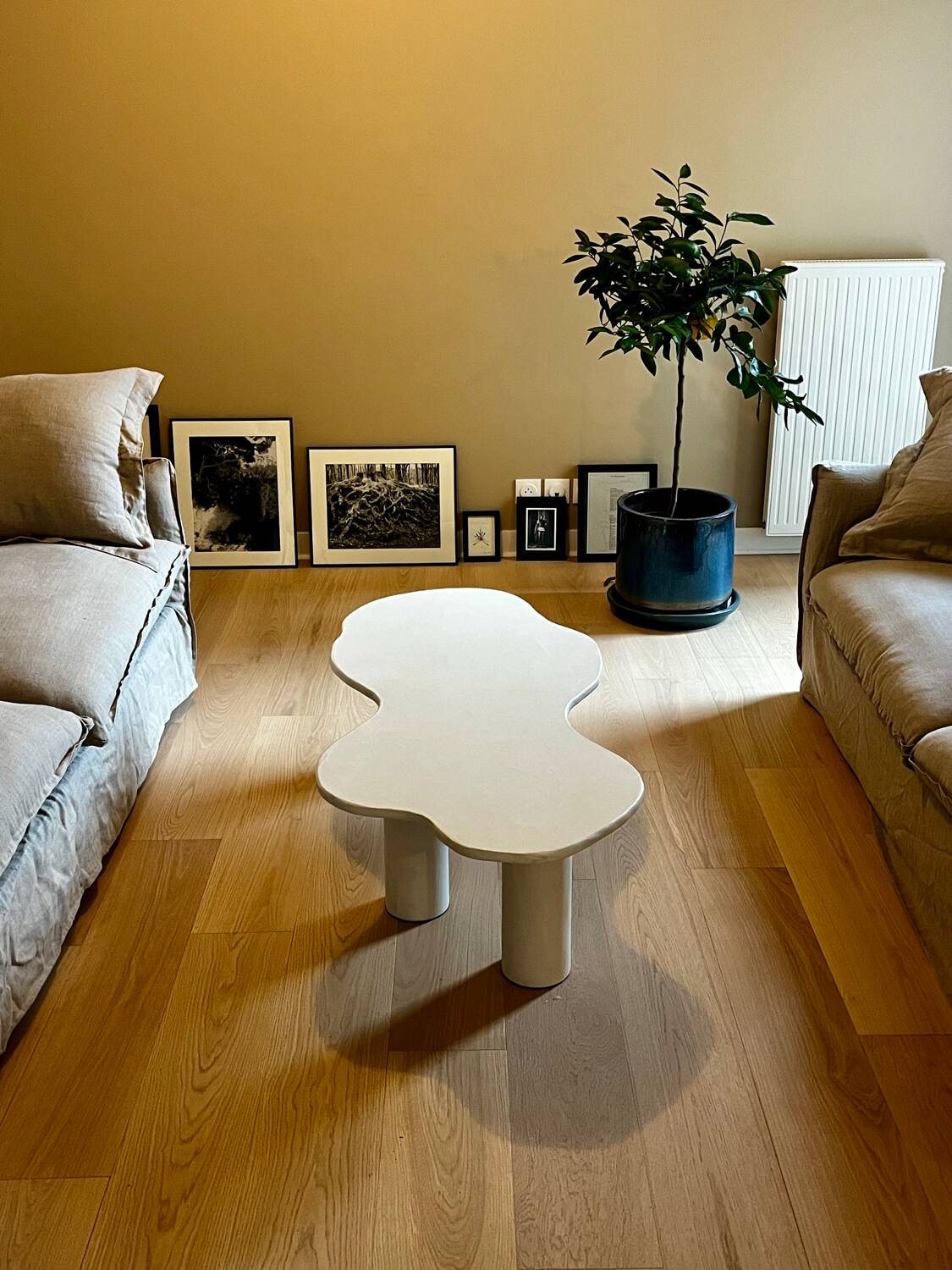 Waxed concrete coffee table