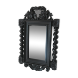 Mirror Louis XIII black wood 38 X 60