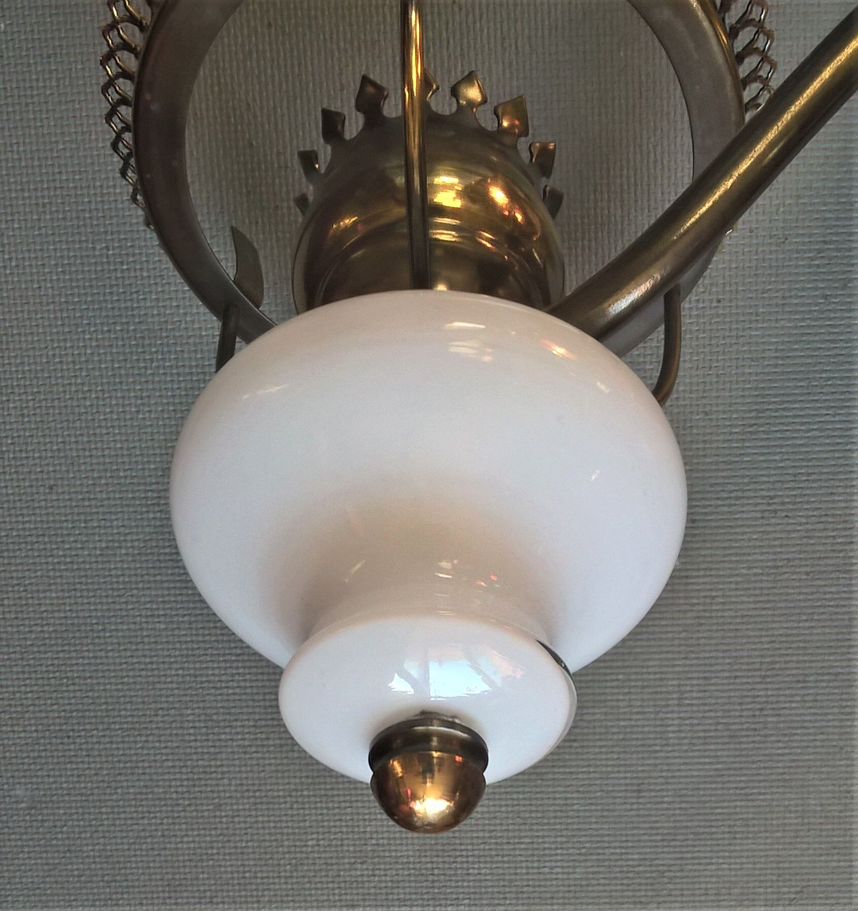 Gloss metallic patinated and gold and double opalines three fires Scandinavian style of the 30s