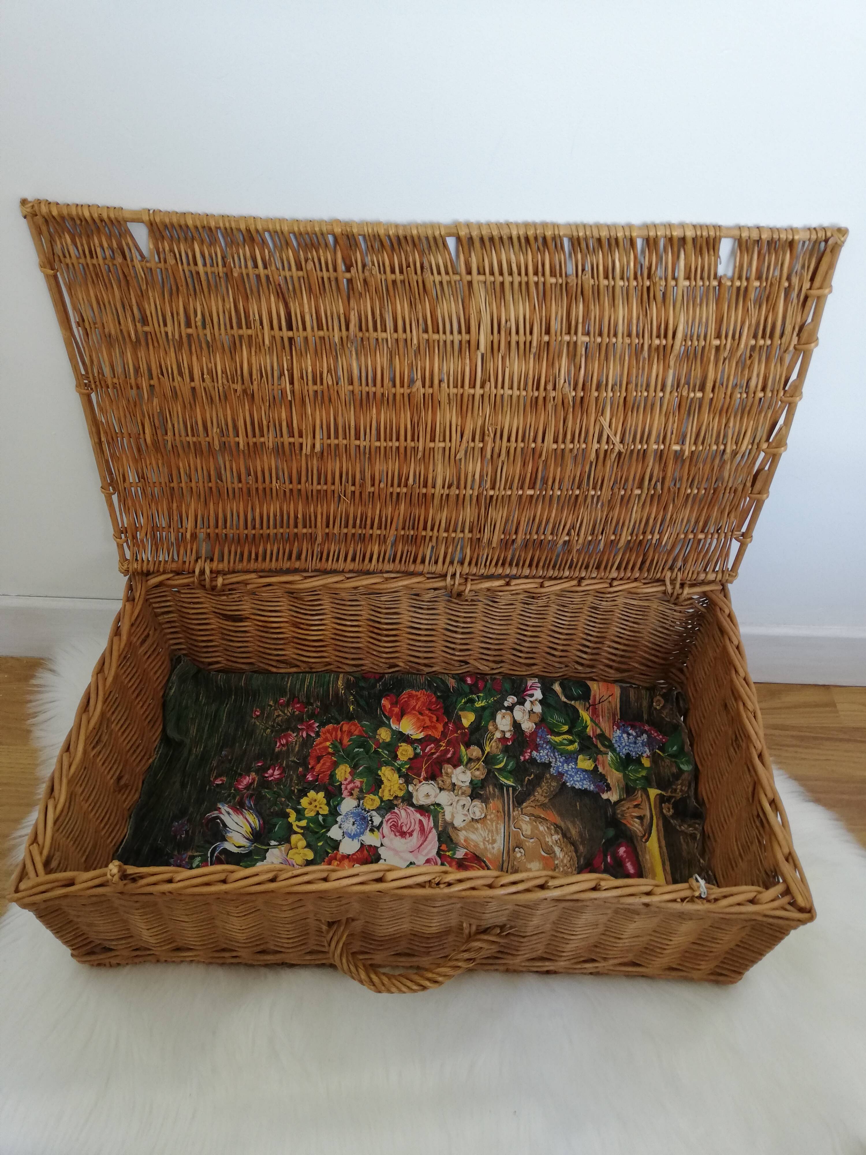 Old wicker trunk