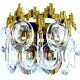 Paire d'appliques vintage, dorées à l'or fin, crystal, années 60