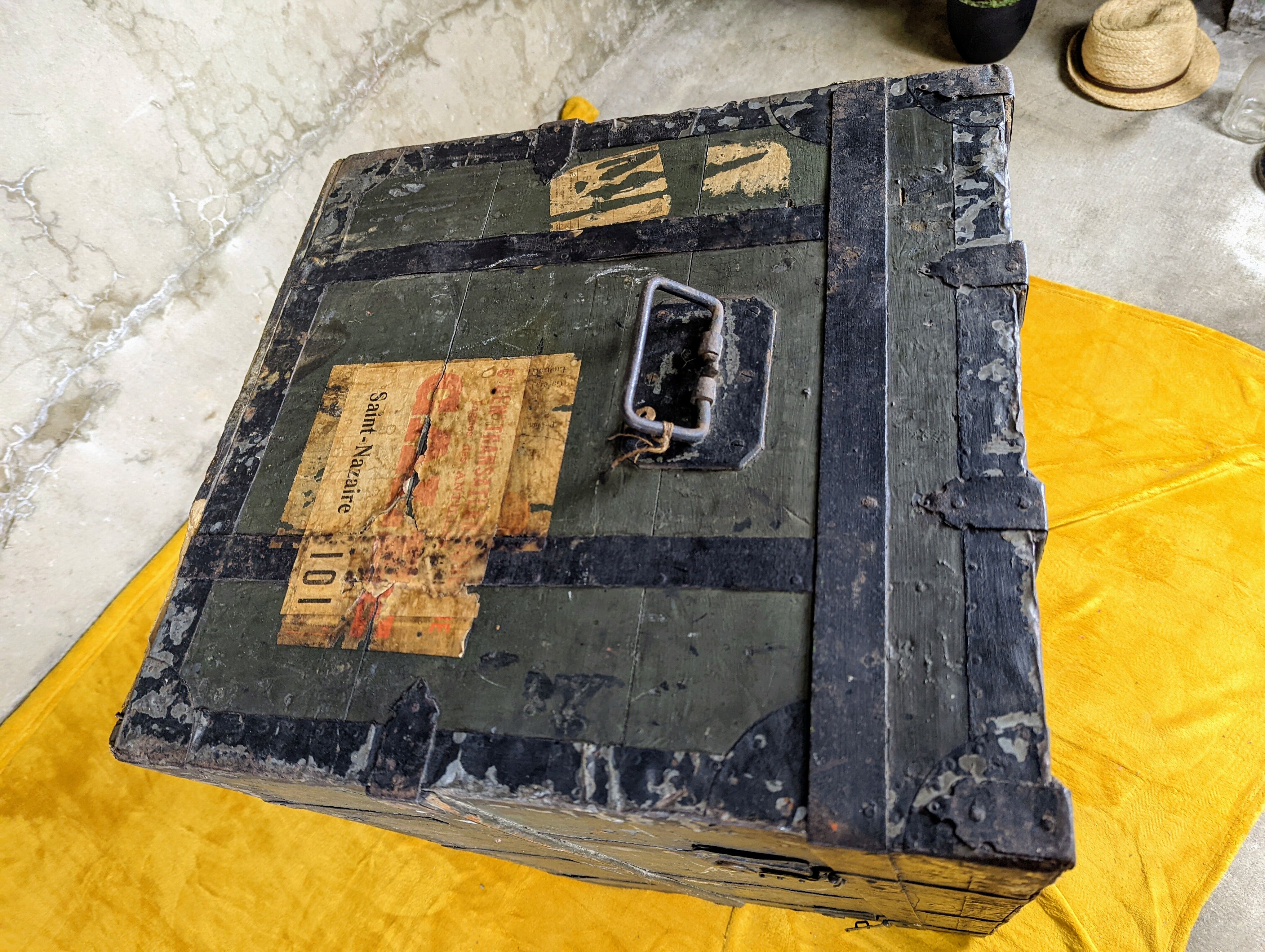 Antique travel trunk