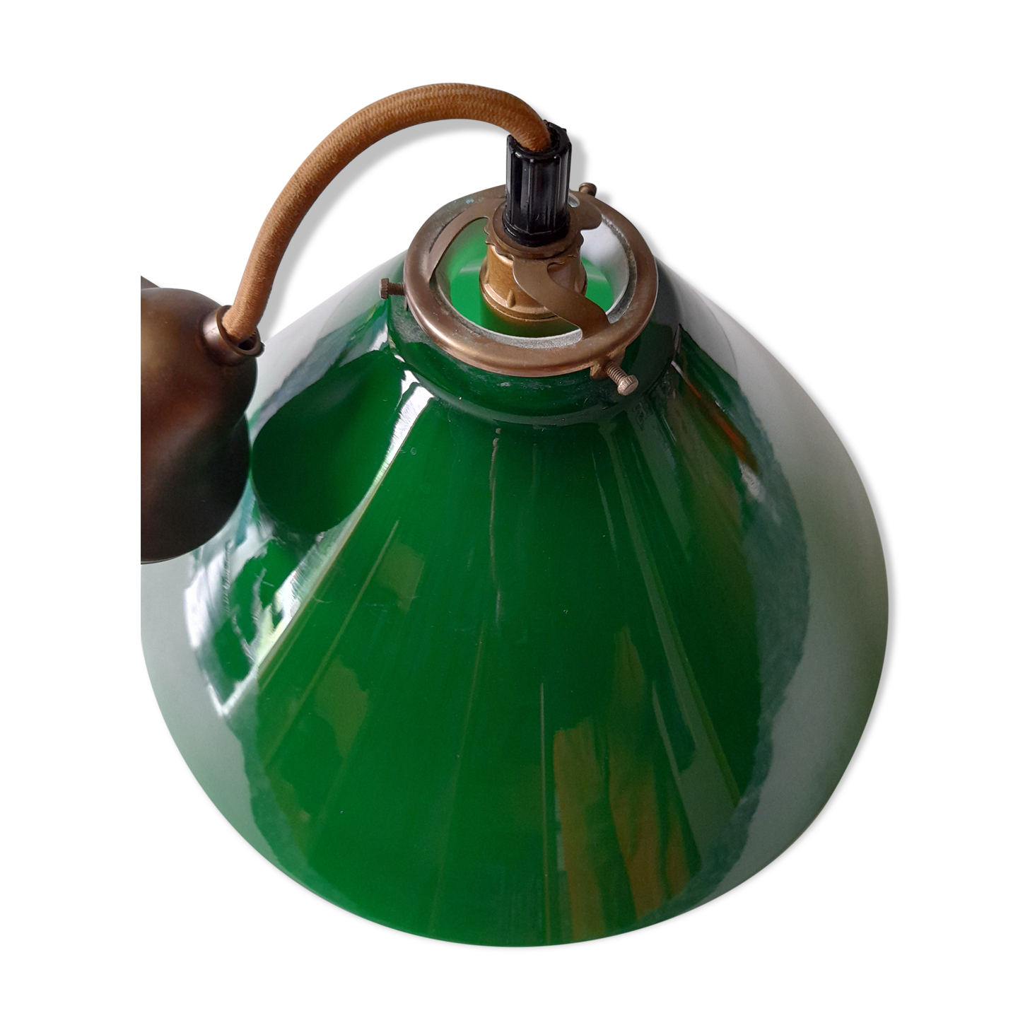 Lampe de plafond en verre d'opaline