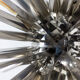 "Gregorian" chrome metal chandelier, contemporary work