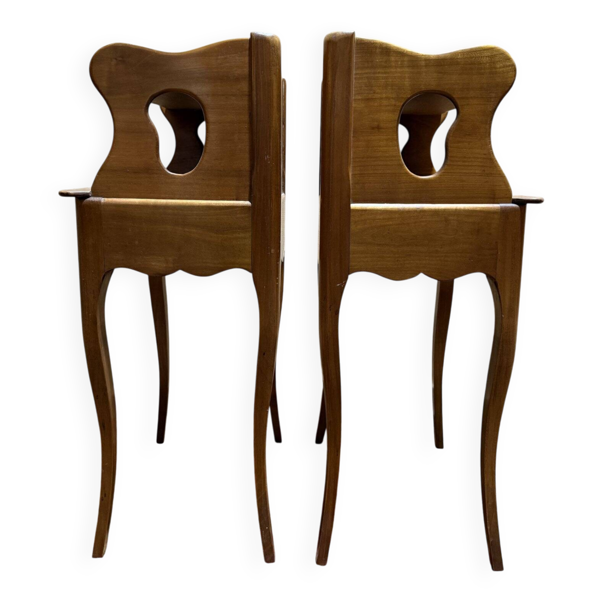 Pair of Louis XV style cherrywood bedside tables