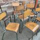 Set of 10 vintage mismatched industrial chairs mullca