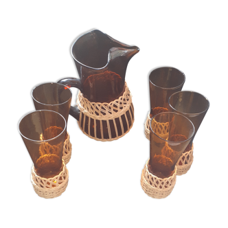 Water pitcher and 5 glasses