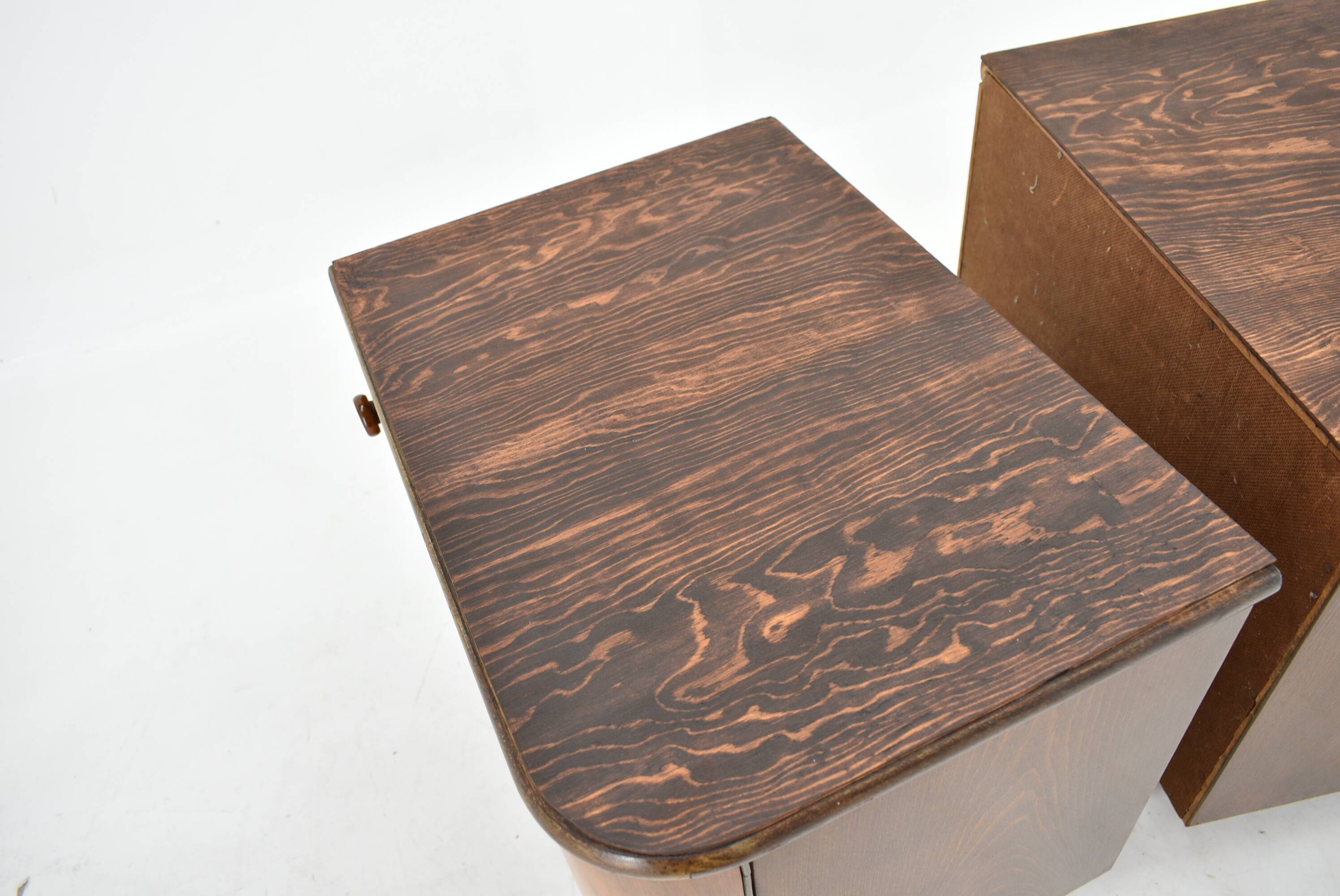 Pair of Midcentury Czechoslovakian Bedside Tables, 1960s