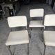 4 chrome metal chairs with faux leather from the 1970s.