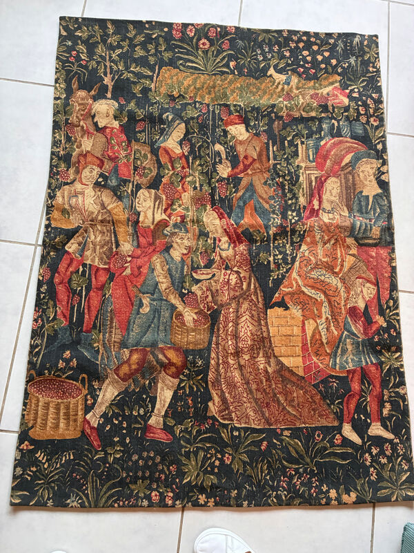 Tapisserie Vintage ''Les Vendanges'' - JP Paris Panneaux Gobelins - 130x