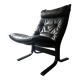 Fauteuil scandinave en cuir noir Siesta par Ingmar Relling, design 1970