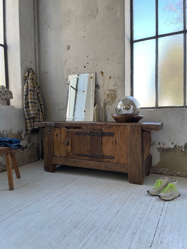 Established former brutalist console oak pine