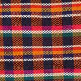 Handwoven vintage accent geometrical rug, colorful wool