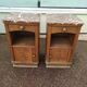 Set of 2 1950 Wood and Marble Bedside Tables