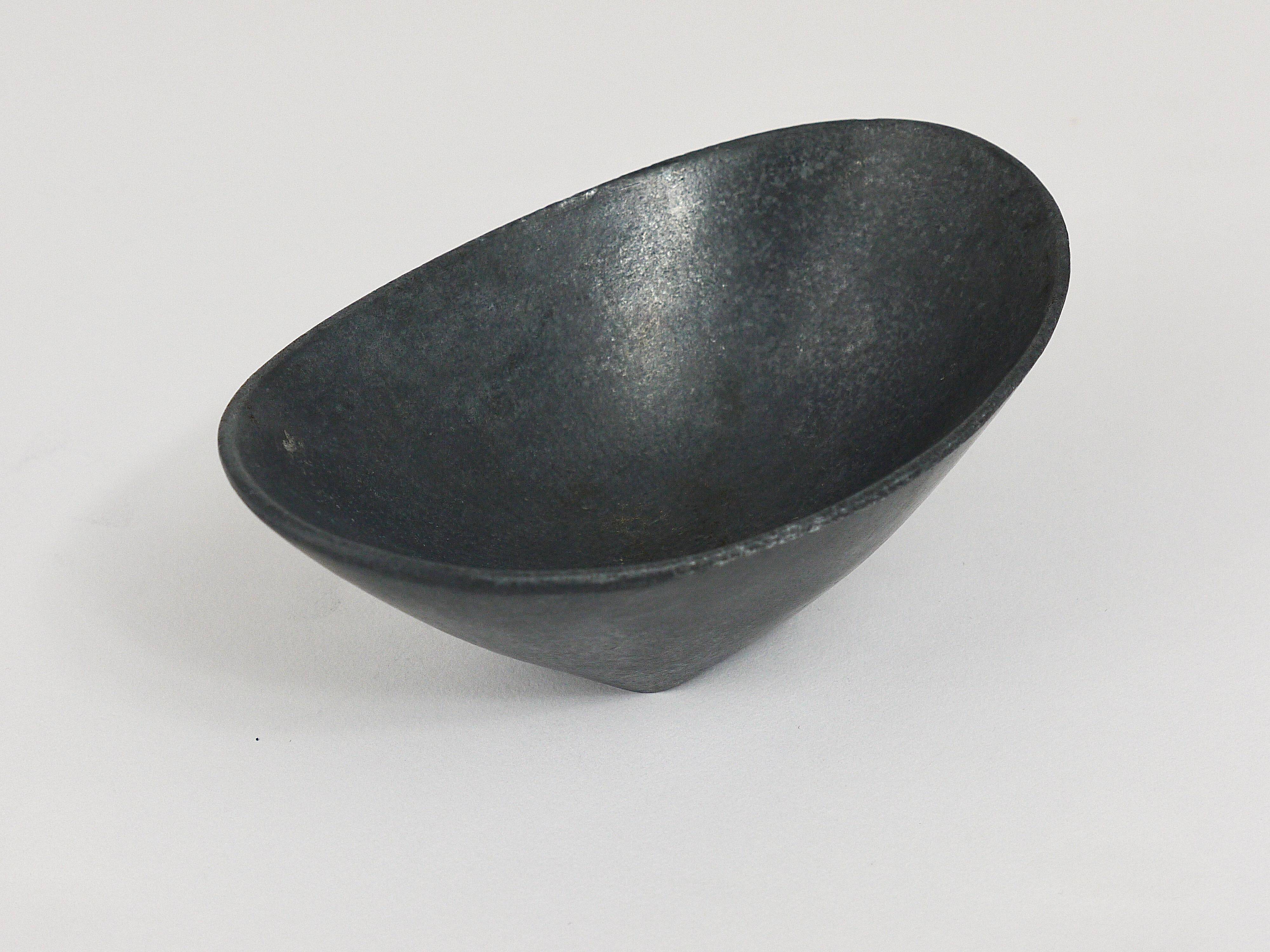Black cast iron bowl from the mid-century or ashtray, Austria, 1950s.