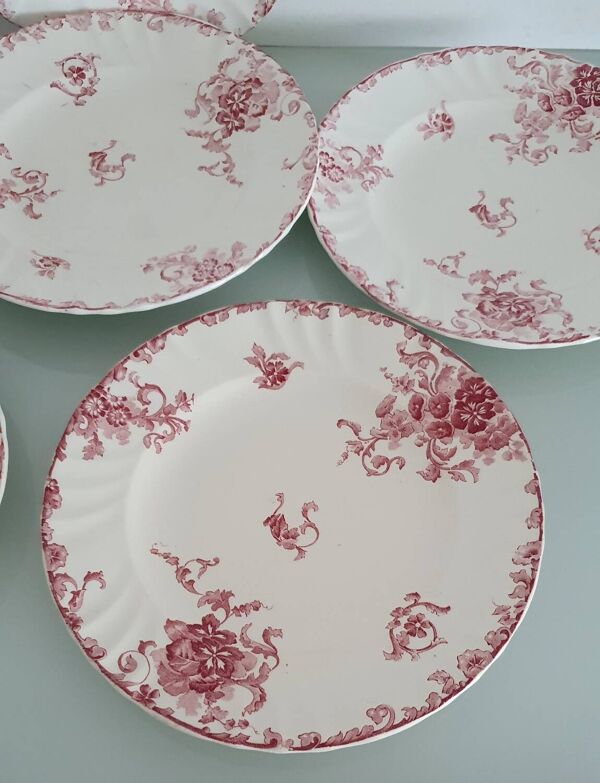 Lot de 6 assiettes Émaux de Longwy- modèle Beauvais- 1930s