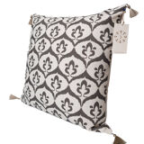 Ottoman cushion cover style ikat white/gray - 50 x 50