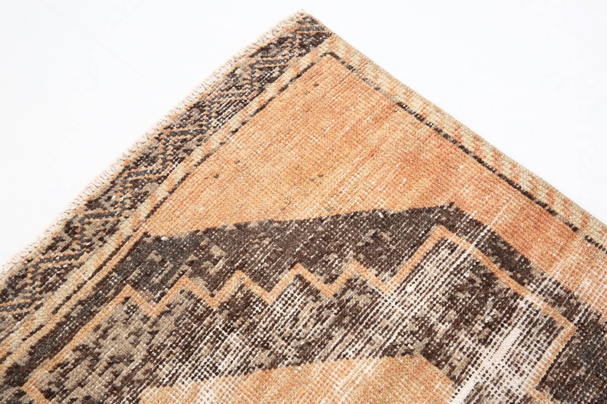 3x11 Rug For Hallway Brown Vintage Persian Runner Rug, 94x345Cm SK 5284