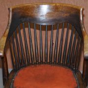 Antique English Edwardian captain's chair in oak by Ralph Johnson.