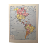 Lithograph and map of America in 1928