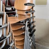 Set of 40 school chairs with armrests, 70s, Netherlands