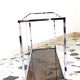 Console in chromed metal and smoked glass, Italy 70's