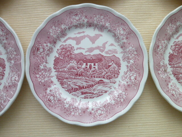 Set of 6 dessert plates in Porcelain N.Fontebasso Swiss Landscape