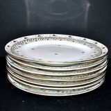 Niderviller set of 6 Empire plates and tureen in hard-paste porcelain with wheat decoration painted in gold, 1790