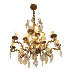 lustre Cage 12 Lumières - cristal