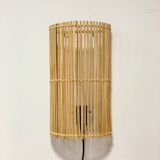 Natural rattan wall light
