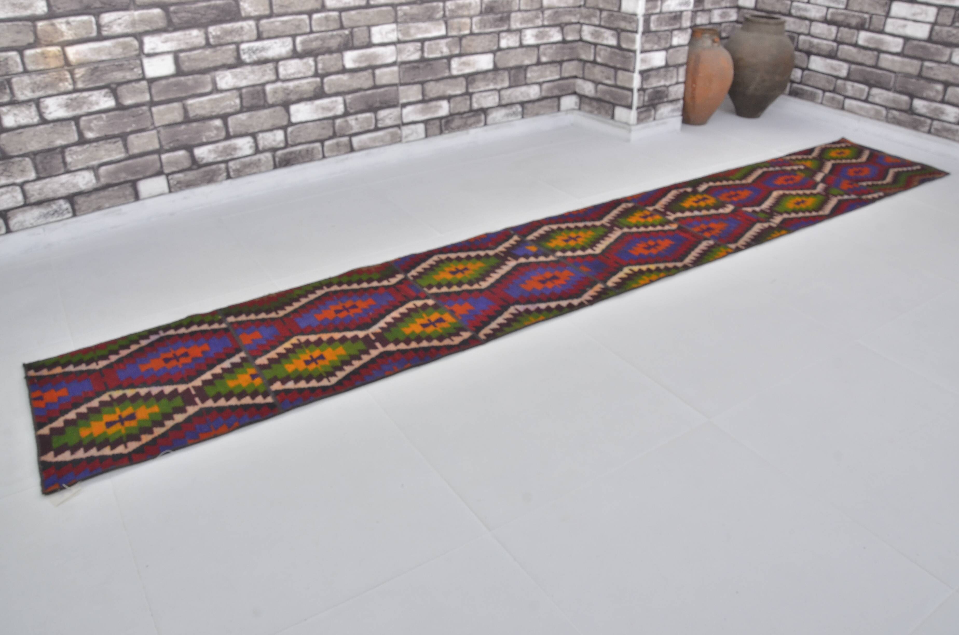 extra Long Vintage Oushak Kilim Rug sku 3759