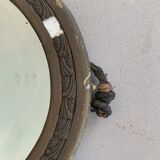 Miroir oval biseauté ancien 65cm