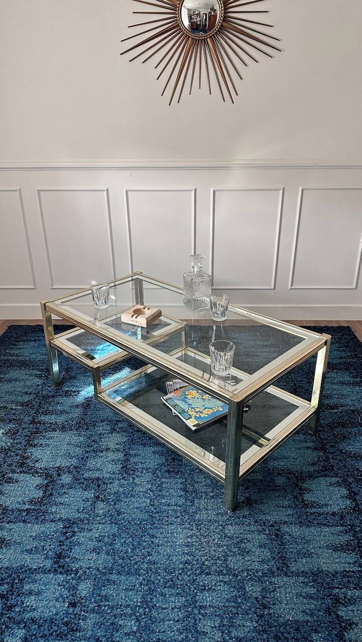 Vintage gold and silver coffee table