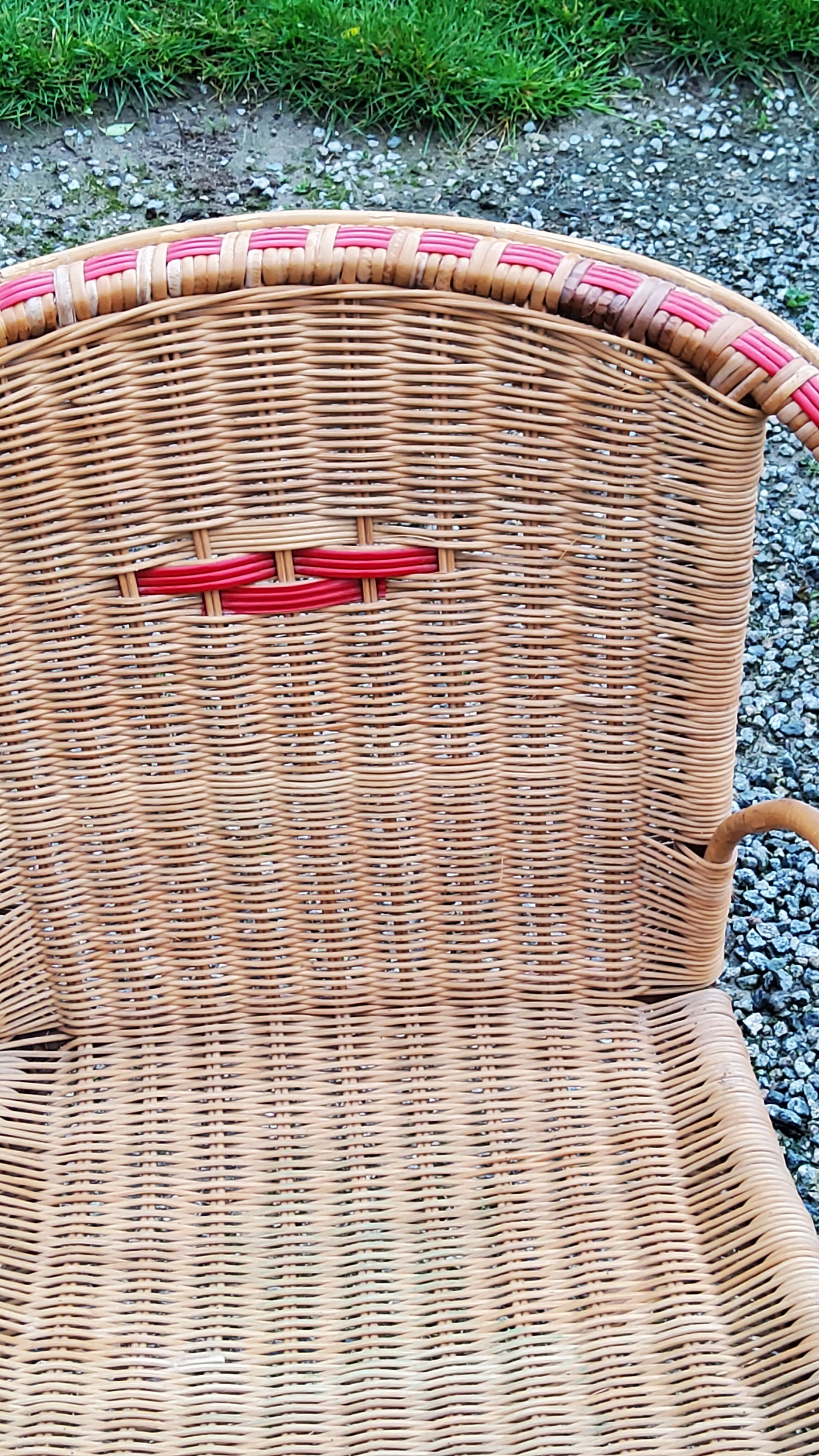 Rattan and wicker armchair from the 50s
