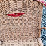 Rattan and wicker armchair from the 50s