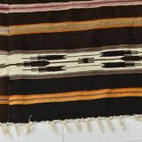 6x10 Dark Brown & Orange Strped Vintage Kilim Rug, 181x305Cm