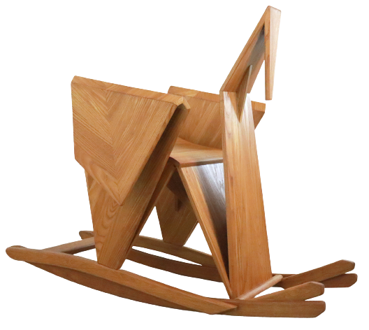 Sculptural rocking chair origami bird