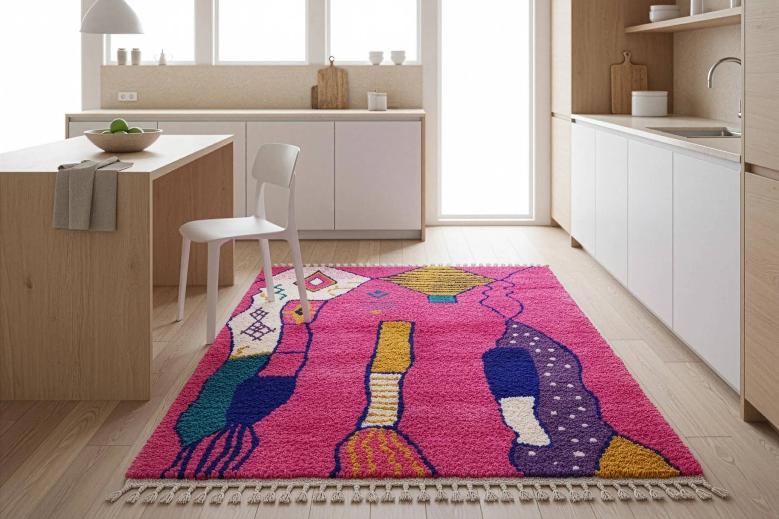 Natural handmade Berber rug 3x2 m