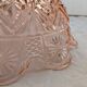 Pressed glass pink coupe with geometric decoration – mid 20th century