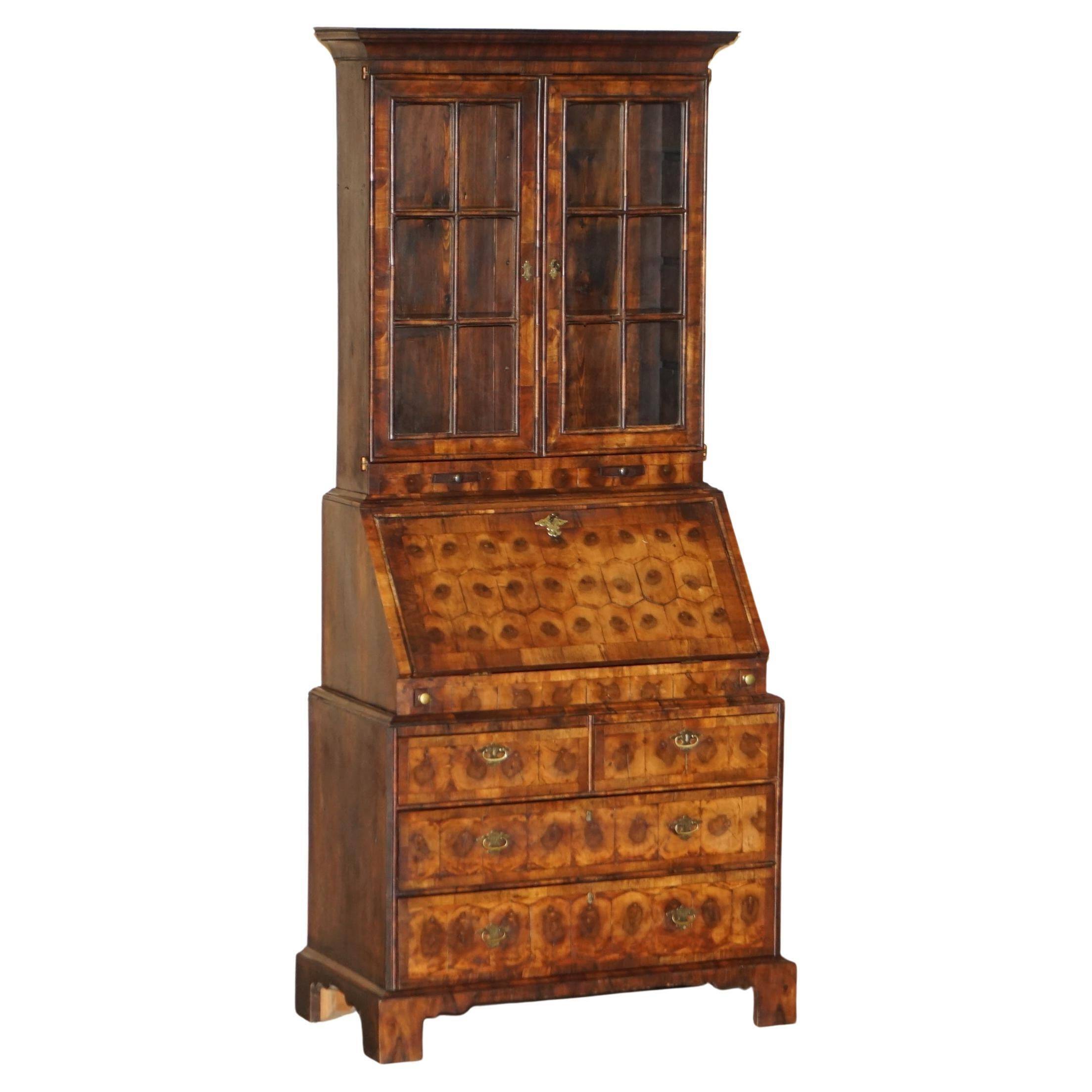 Antique Georgian Display Cabinet in Oyster Veneer circa 1780