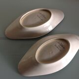 Pair of ravines decor Dambach from the vintage Sarreguemines faienceries 60-70