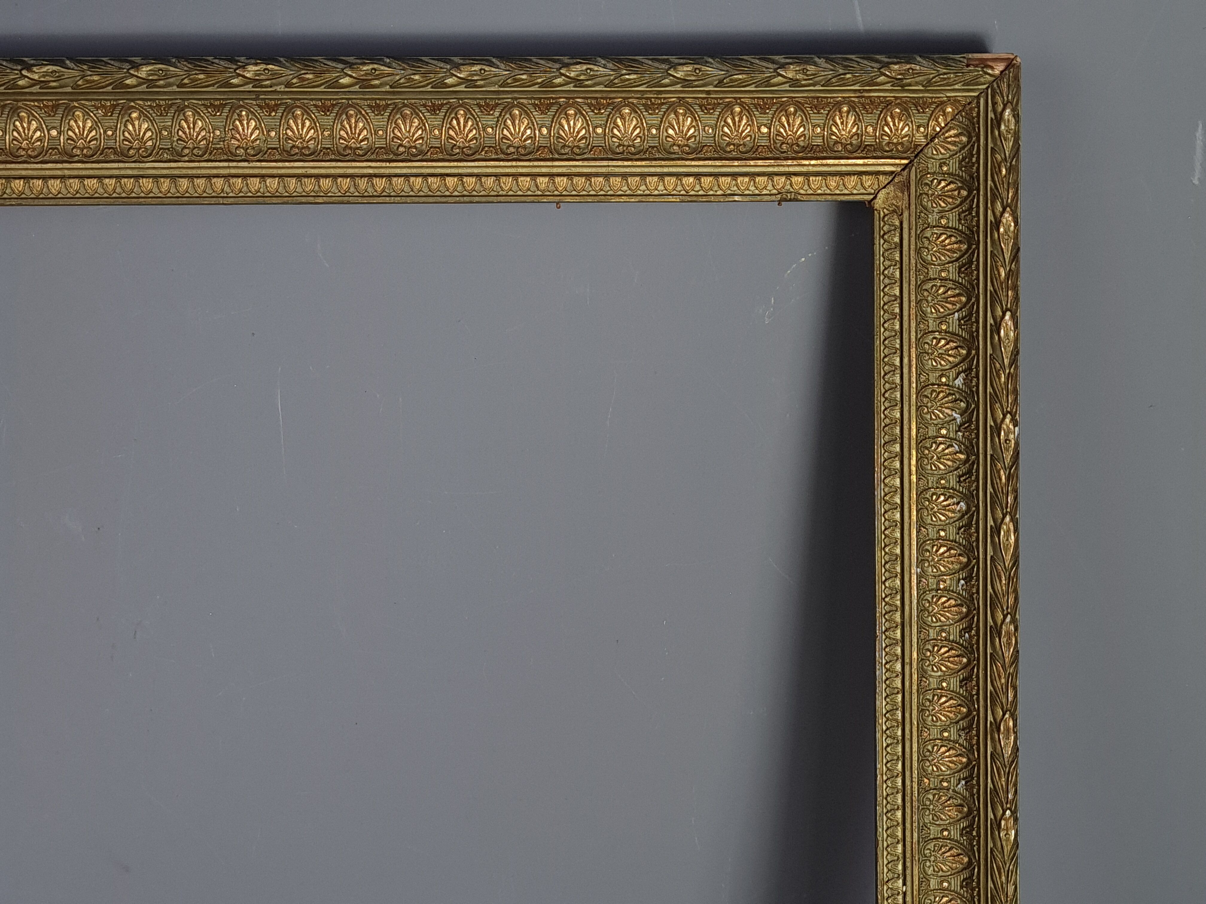 Old frame gilded patinated stucco wood