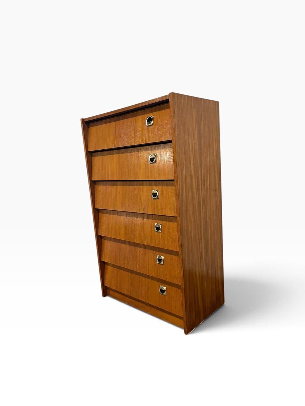 Vintage wooden shoe cabinet / cabinet with drop-down door and chrome accents.