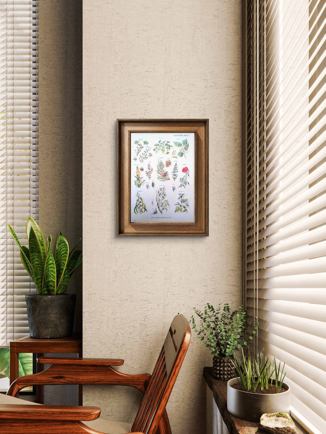Printed in 1954, calming plants.